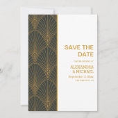 Elegante Art Deco Save The Date (Vorderseite)