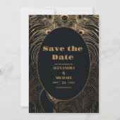 Elegante Art Deco Save The Date (Vorderseite)