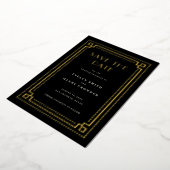 Elegante Art Deco Save the Date Karte mit Grenzen (Gedreht)
