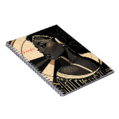 Elegante Art Deco Schwarze Frau Flapper Personalis Notizblock (Rechte Seite)