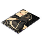 Elegante Art Deco Schwarze Frau Flapper Personalis Notizblock (Linke Seite)