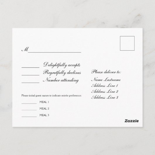 Elegante Art Deco Schwarzer Rahmen UAWG Postkarte (Rückseite)