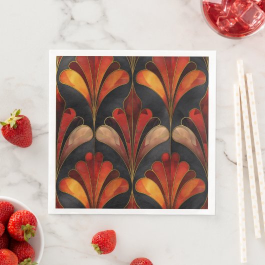 Elegante Art Deco Schwarzes Gold Serviette (Beispiel)