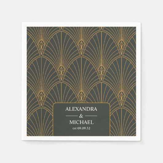 Elegante Art Deco Serviette (Vorderseite)