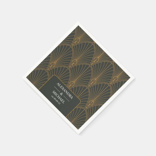 Elegante Art Deco Serviette (Ecke)