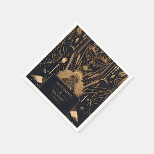 Elegante Art Deco Serviette (Ecke)