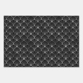 Elegante Art Deco Silbermuster Geschenkpapier Set (Vorderseite 2)