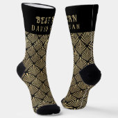 Elegante Art Deco Trauzeuge Monogram Wedding Socken (Gewinkelt)