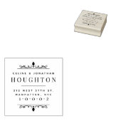 Elegante Art Deco Verheiratete Luganersee Rücksend Gummistempel (Stempel)