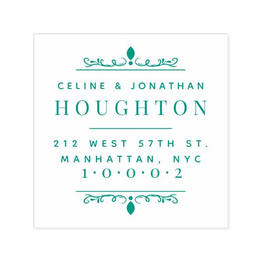 Elegante Art Deco Verheiratete Luganersee Rücksend Permastempel (Design)