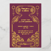 Elegante Art Deco verzierter Rahmen Folieneinladung (Vorderseite)