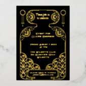 Elegante Art Deco verzierter Rahmen Folieneinladung (Vorderseite)