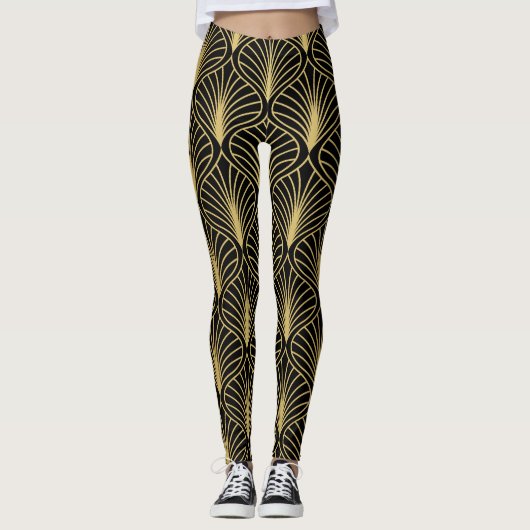 Elegante Art Deco: Vintag Abstrakt Leggings (Vorderseite)