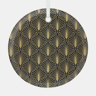 Elegante Art Deco: Vintag Abstrakt Ornament Aus Glas