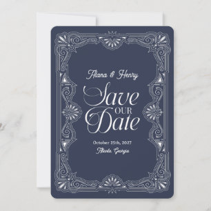 Elegante Art Deco Vintage Hochzeit Save the Date I Einladung