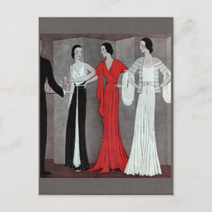 Elegante Art Deco Vintage-Party Postkarte