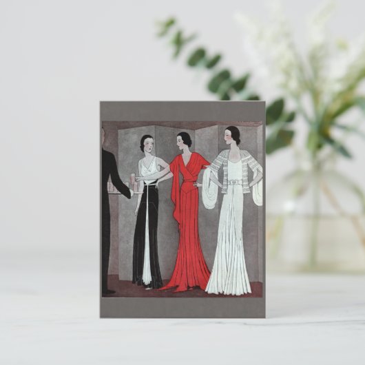 Elegante Art Deco Vintages Party Postkarte (Stehend Vorderseite)