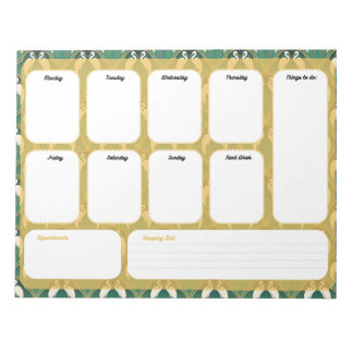 Elegante Art Déco Wochenplaner - Woche Notizblock
