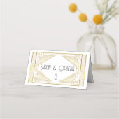 Elegante Art Deko Gedeckte Platzkarte (Vorderseite)