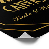 Elegante Art Deko Gold & Black Gäste Leinwand (Ecke)