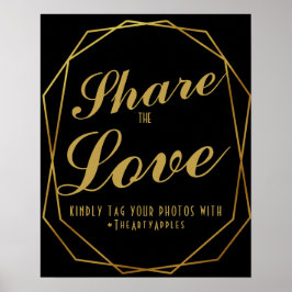 Elegante Art Deko Gold & Black Social Media Hashta