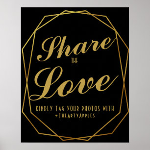 Elegante Art Deko Gold & Black Social Media Hashta