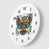 Elegante Art Deko owl Große Wanduhr (Winkel)