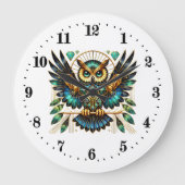 Elegante Art Deko owl Große Wanduhr (Vorderseite)
