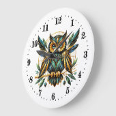 Elegante Art Deko owl Große Wanduhr (Winkel)