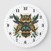 Elegante Art Deko owl Große Wanduhr (Vorderseite)