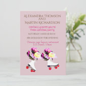 Elegante Art Hochzeit Einladung (Stehend Vorderseite)