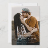 Elegante Art Monogram Foto Wedding Einladung (Vorderseite)