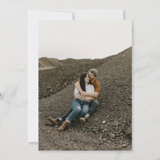 Elegante Art Monogram Foto Wedding Einladung (Rückseite)