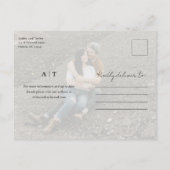 Elegante Art Monogram Foto Wedding Einladungspostkarte (Rückseite)