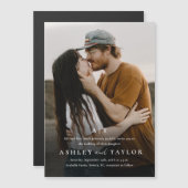 Elegante Art Monogram Foto Wedding Magneteinladung (Vorne/Hinten)