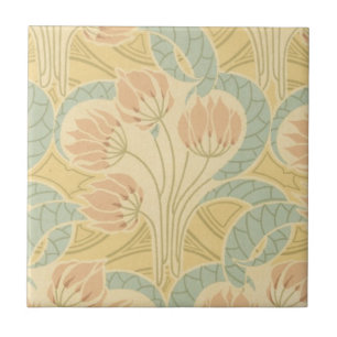 elegante Art Nouveau Blumen floral Fliese