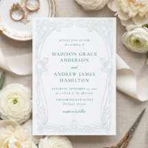 Elegante Art Nouveau Blumenrahmen Hochzeit