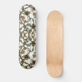 Elegante Art Nouveau-Botanik-Bienenglasmalerei Skateboard (Vorderseite)