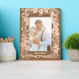 Elegante Art Nouveau Botanische Blumenstrasse Geätzte Rahmen