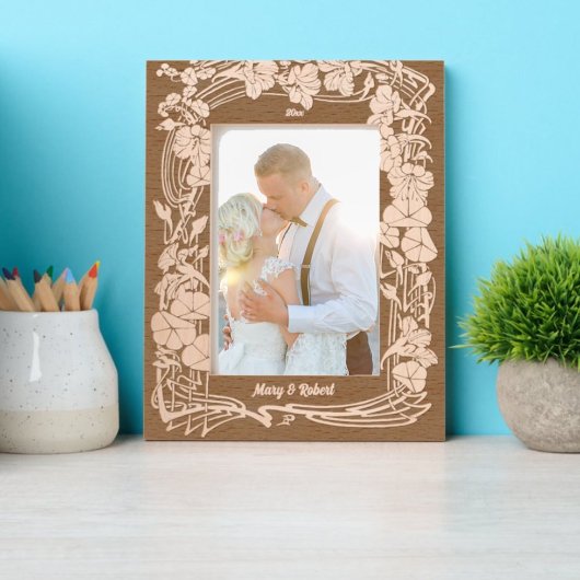 Elegante Art Nouveau Botanische Blumenstrasse Geätzte Rahmen