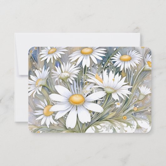 Elegante Art Nouveau Daisy Wedding RSVP Card Einladung (Rückseite)