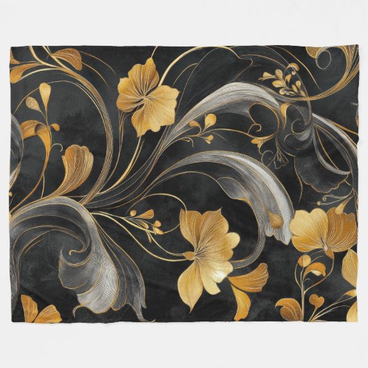 Elegante Art Nouveau Fleecedecke (Vorderseite (Horizontal))