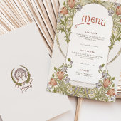 Elegante Art Nouveau Floral Wedding Menu Karte