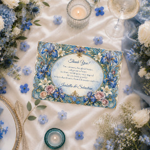 Elegante Art Nouveau Florale Hochzeit Dankeskarte