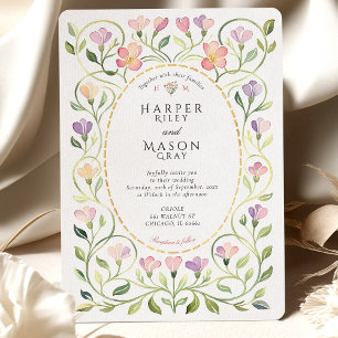 Elegante Art Nouveau Freesien Hochzeit Einladung