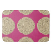 Elegante Art Nouveau Gold Fuschia Rosa Medaillon Badematte (Vorderseite)