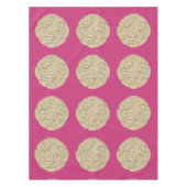 Elegante Art Nouveau Gold Fuschia Rosa Medaillon Tischdecke (Vorderseite)