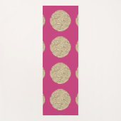 Elegante Art Nouveau Gold Fuschia Rosa Medaillon Yogamatte (Vorderseite)