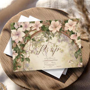 Elegante Art Nouveau-Hochzeit RSVP Karte