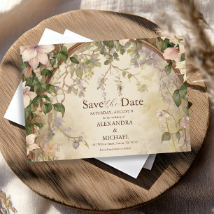 Elegante Art Nouveau-Hochzeit Save The Date